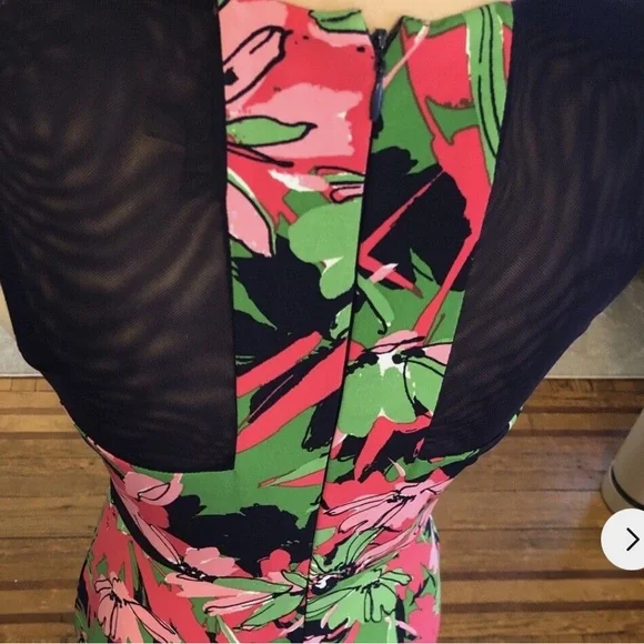 Taylor Navy Blue Pink Floral Sleeveless Maxi Dress - Picture 5 of 8